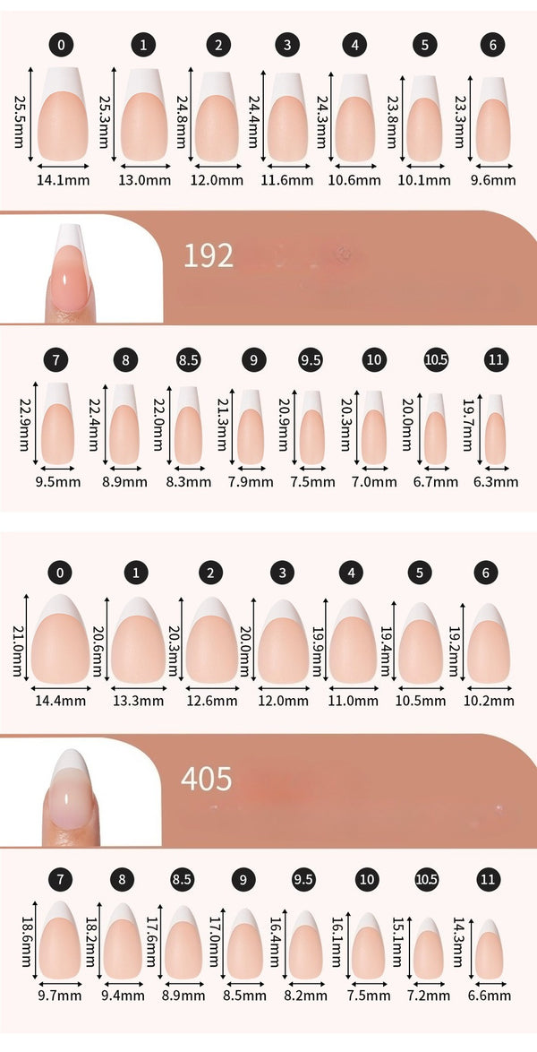 270 pcs French wearing nail pads