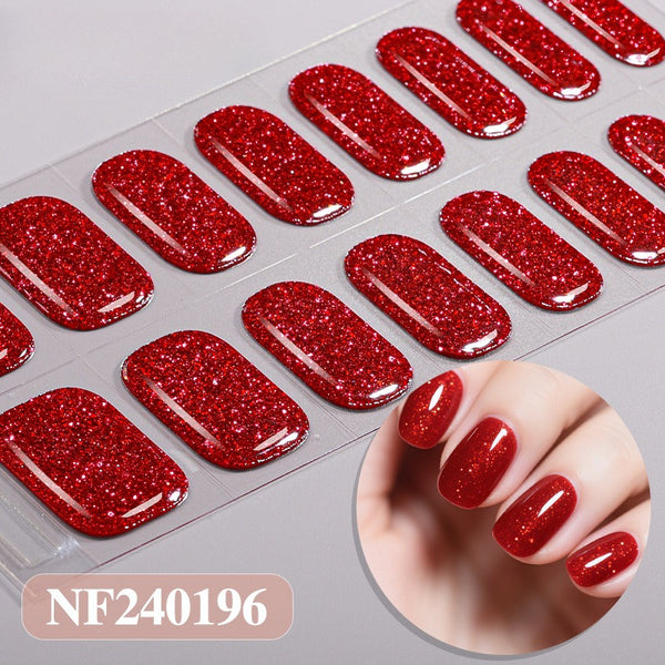 Semicured nail stickers