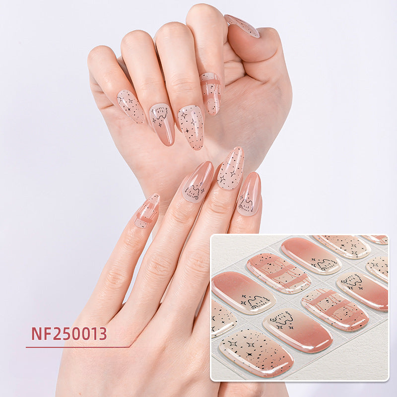 Semicured UV gel nail sticker