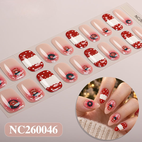 Christmas gel UV semi-cured nail sticker