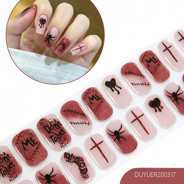 2026 New Christmas Gel Nail Sticker Lighting Harden Semi-Curing Nail Sticker