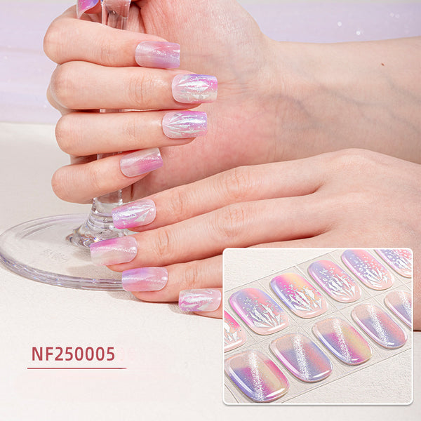 Semicured UV gel nail sticker