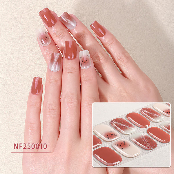 Semicured UV gel nail sticker