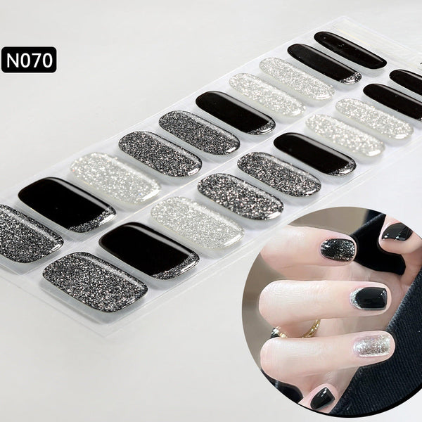Semicured UV gel nail sticker kit N070