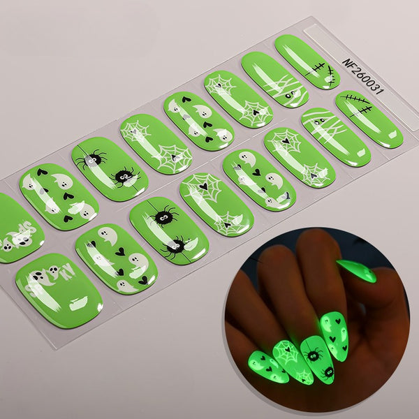Halloween luminous semi-curable gel manicure sticker