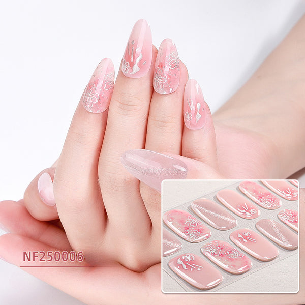 Semicured UV gel nail sticker