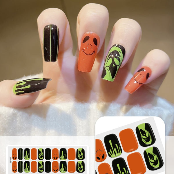2026 New Christmas Gel Nail Sticker Lighting Harden Semi-Curing Nail Sticker