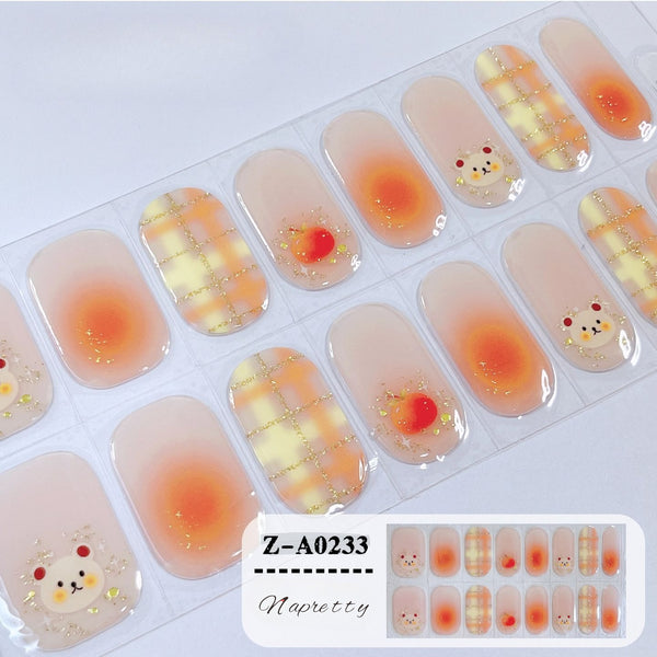 UV semicured nail stickers