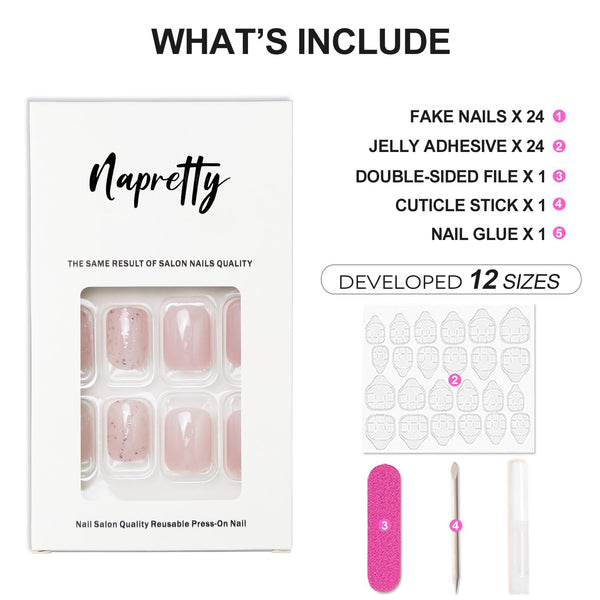 Black and white French fake nails