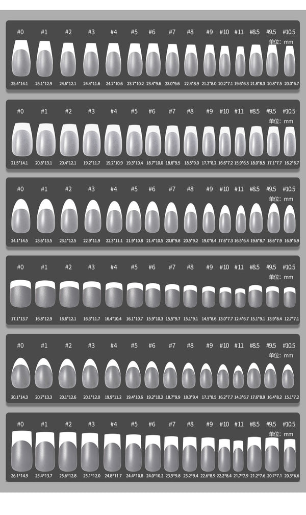 120 pcs French matte false nails