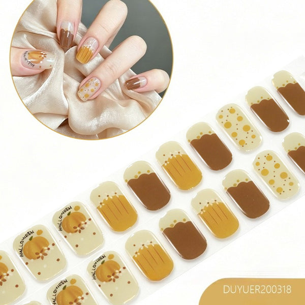 2026 New Christmas Gel Nail Sticker Lighting Harden Semi-Curing Nail Sticker