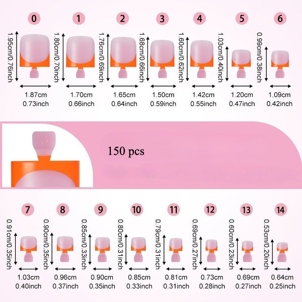 Toenails Color French 150 pieces Pedicure