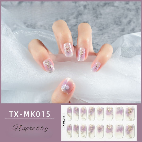 Bronzing butterfly no-bake nail sticker