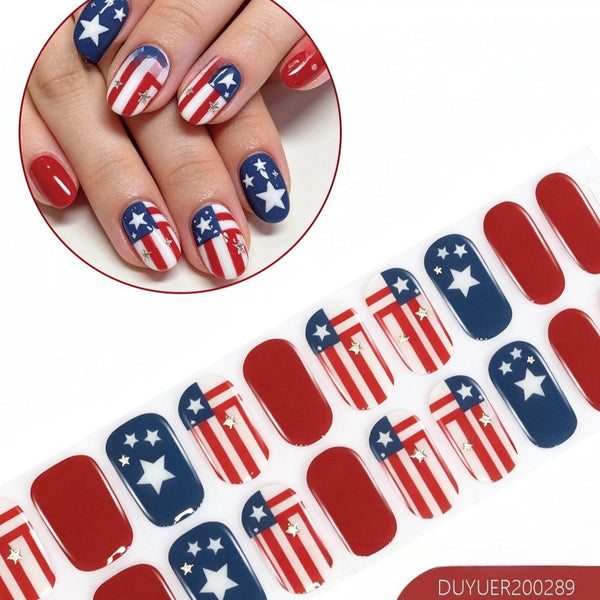 Independence Day 20 Finger Semi-Cure Gel Nail