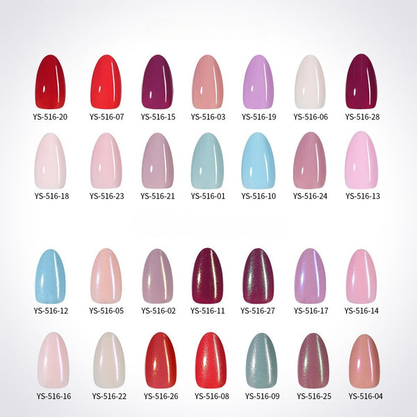 32 Pcs Aurora fine flash short almond manicure