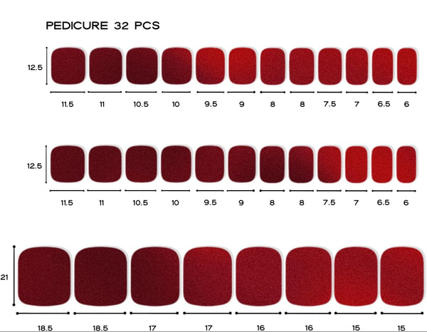 Red wine Pedicure Gel Nail Strips