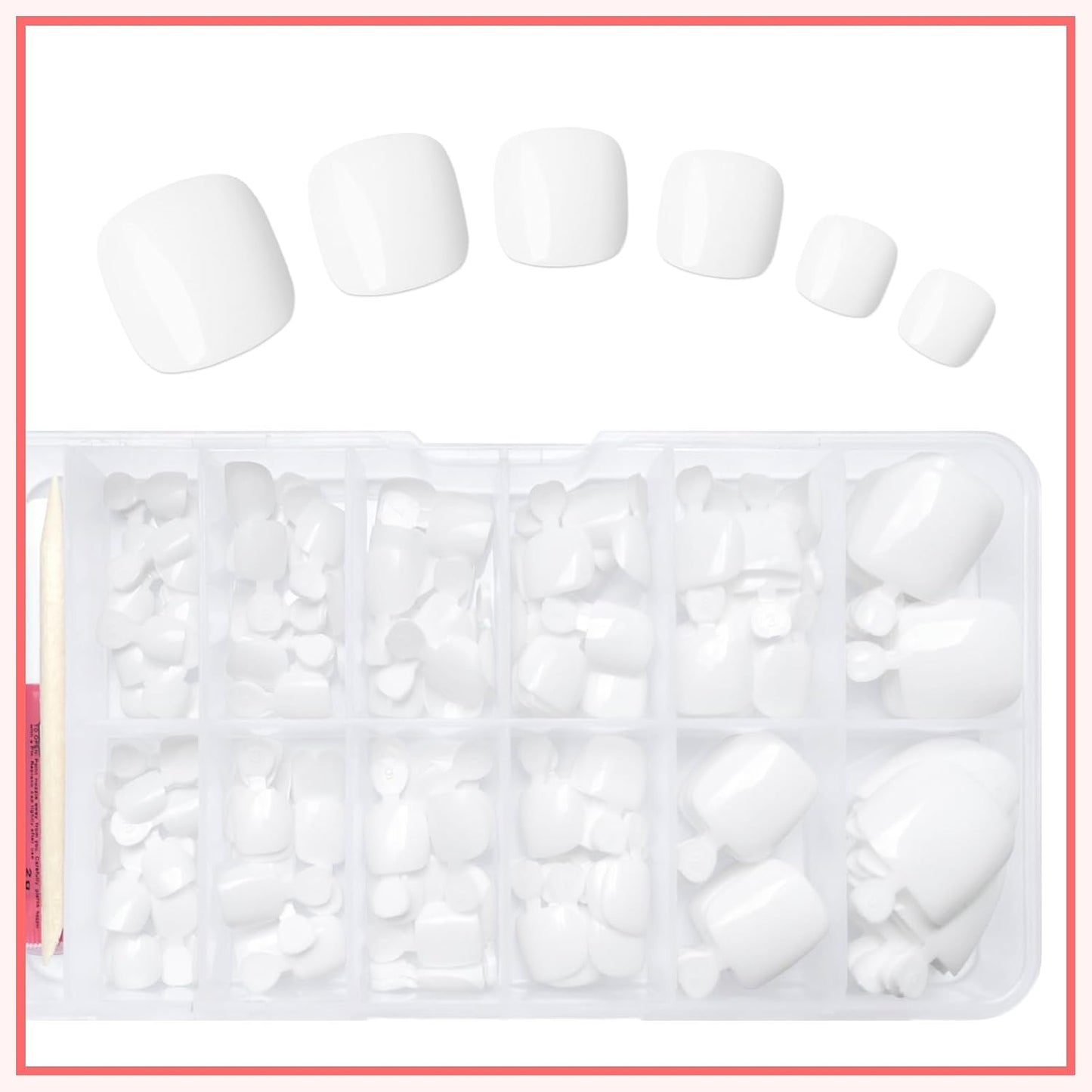 168pc Press on Toenails Pedicure