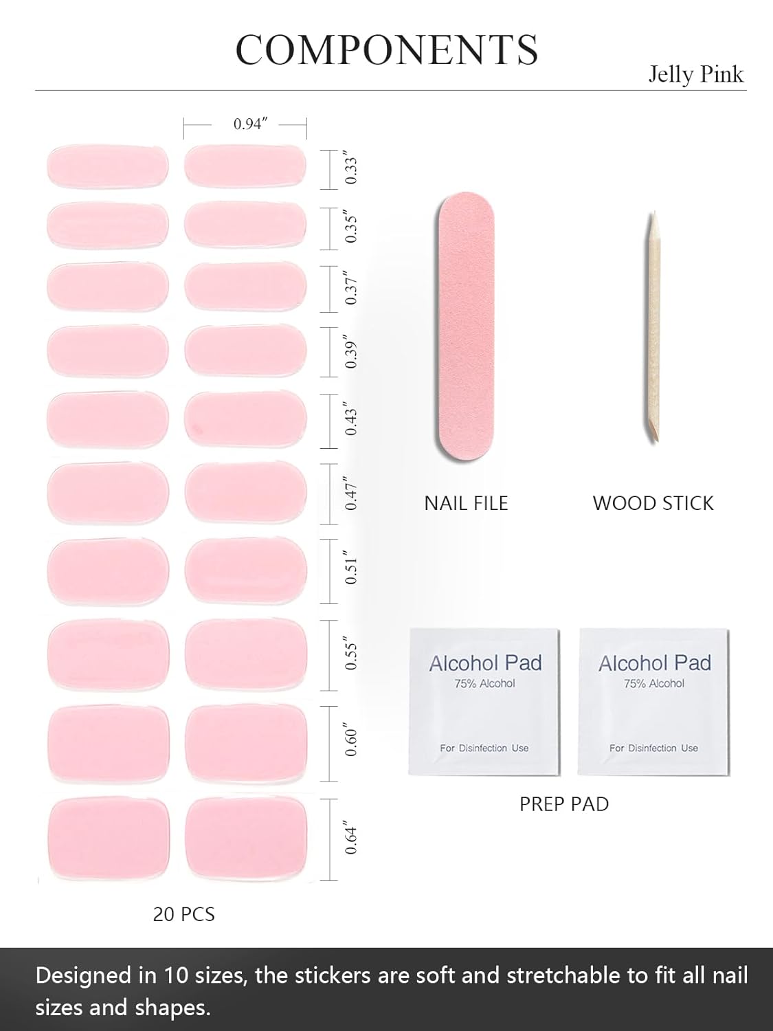 Semicured UV gel nail sticker kit ES-01