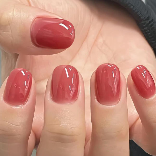 24pcs/Set Press On Nails Red