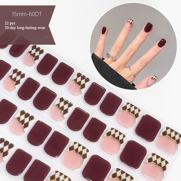 Semi-cured gel uv strips short nails 60DT