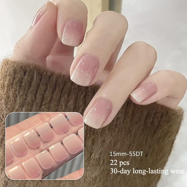 Semi-cured gel uv strips short nails 55DT