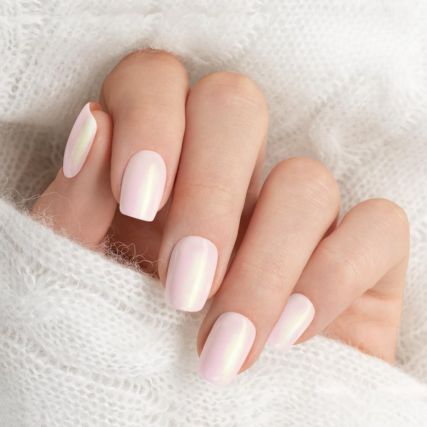 Semi Cured Gel Nail Strips Pink Aurora
