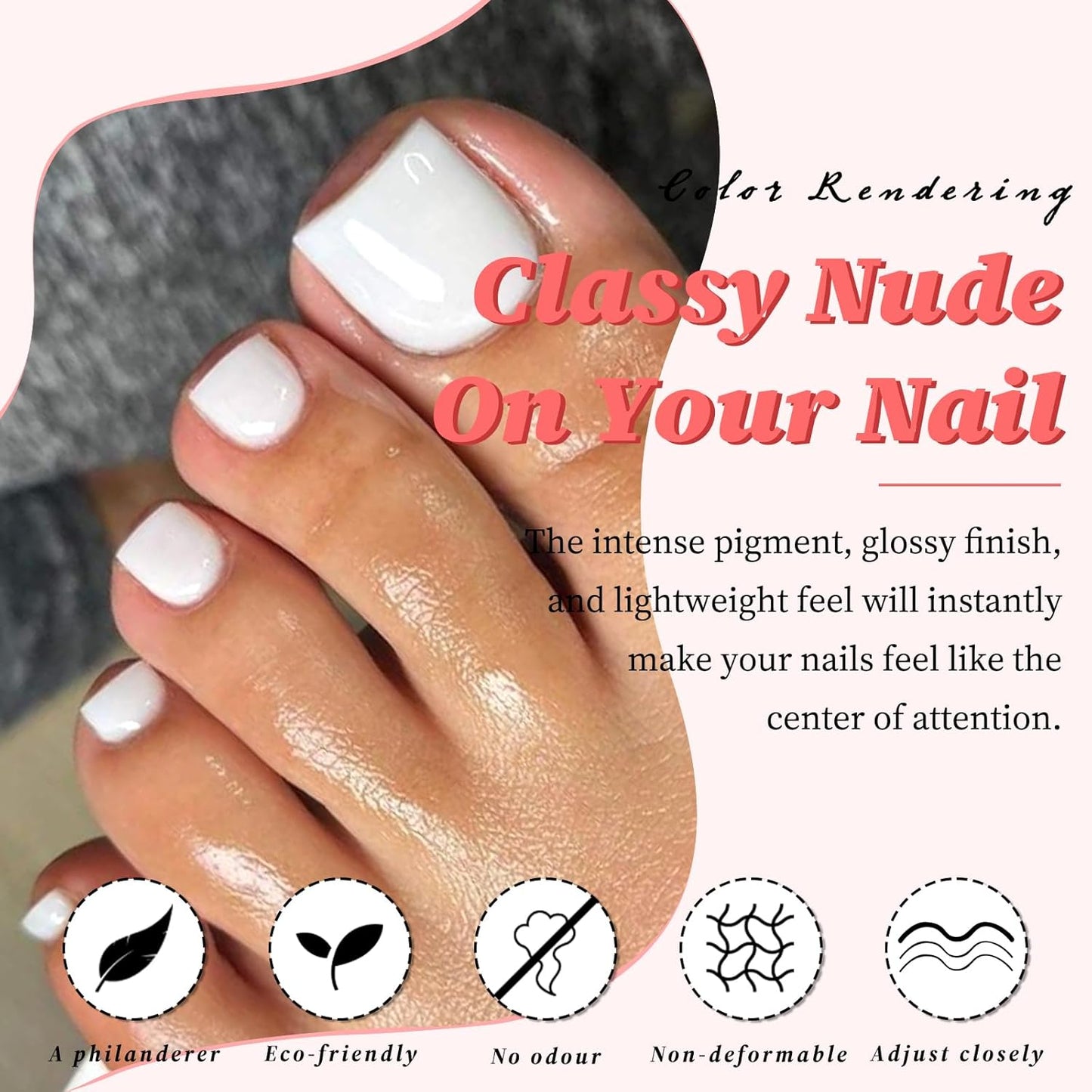 168pc Press on Toenails Pedicure