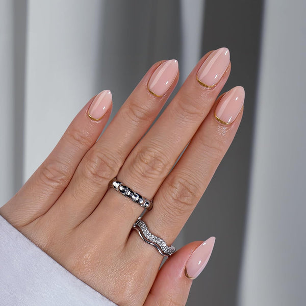 32pcs/Set Press On Nails Gold End