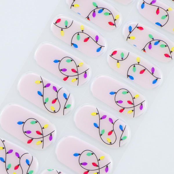Christmas Light Semi Cured Gel Nail Strips