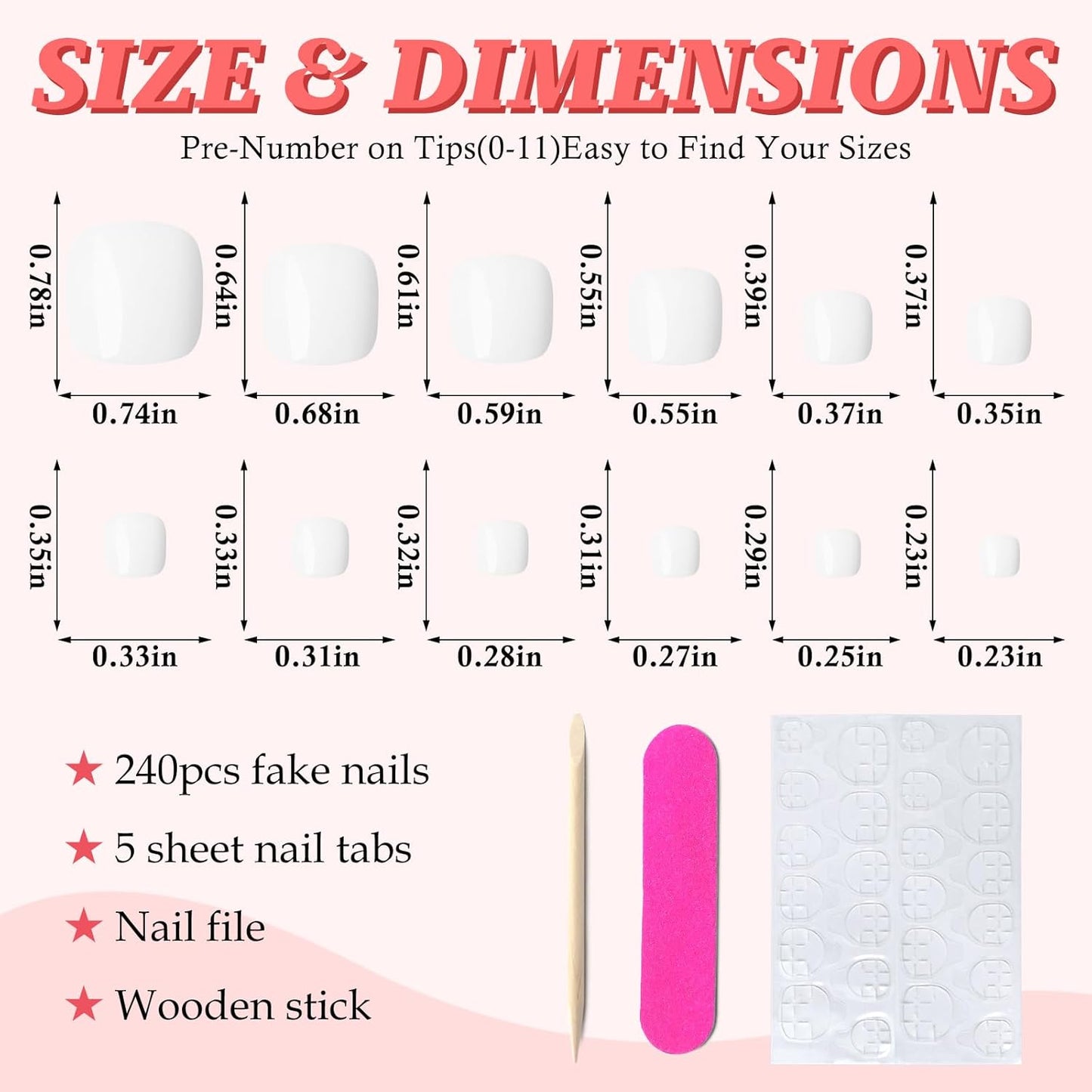 168pc Press on Toenails Pedicure