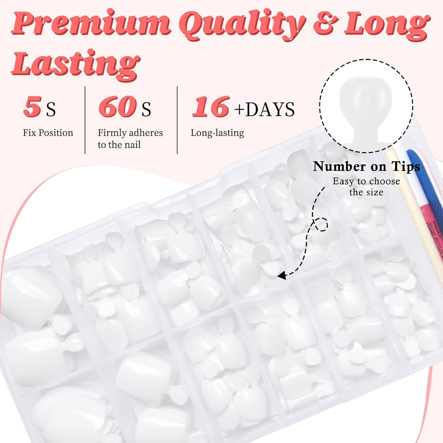 168pc Press on Toenails Pedicure