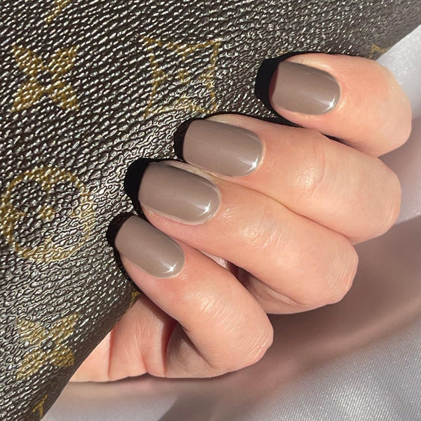 Semicured UV gel nail sticker nude brown