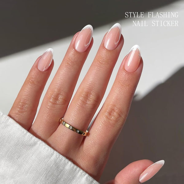 White French Tip Transparent Semi Cured