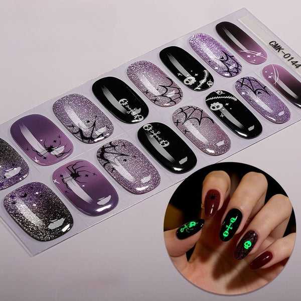Halloween luminous dark UV-free nail sticker CMK0143