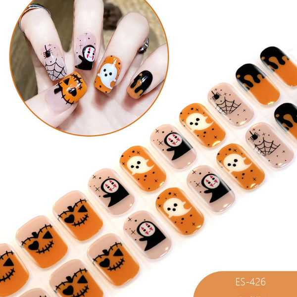 2026 New Christmas Gel Nail Sticker Lighting Harden Semi-Curing Nail Sticker