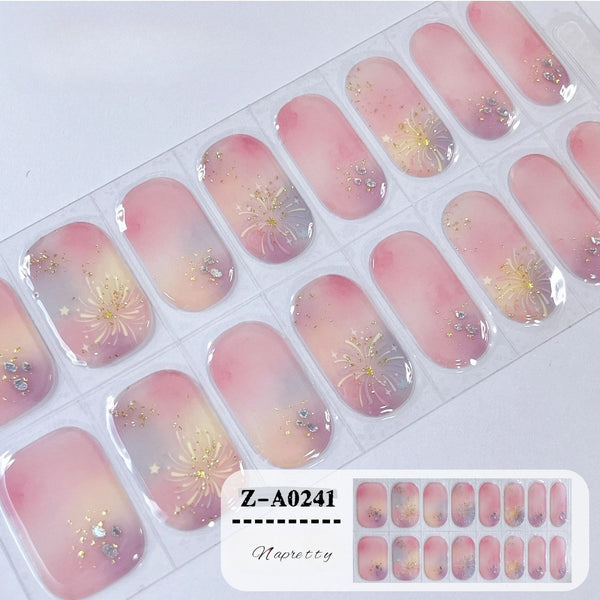 UV semicured nail stickers