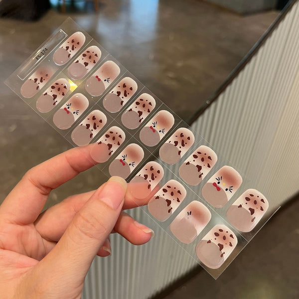 Removable semi-cured nail sticker ES174