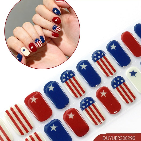 Independence Day 20 Finger Semi-Cure Gel Nail