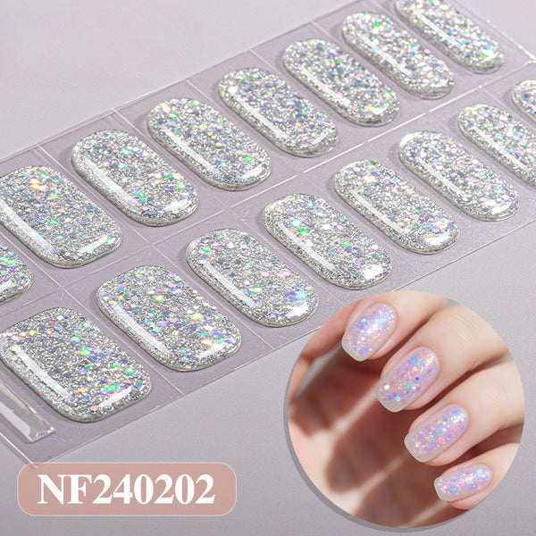 Semicured nail stickers