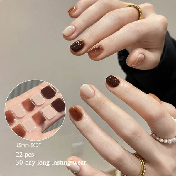 Semi-cured gel uv strips short nails 56DT