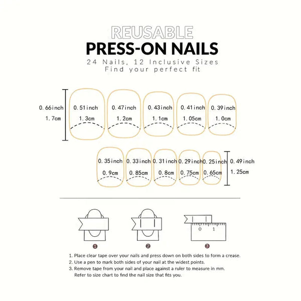French Square Press-on Nails