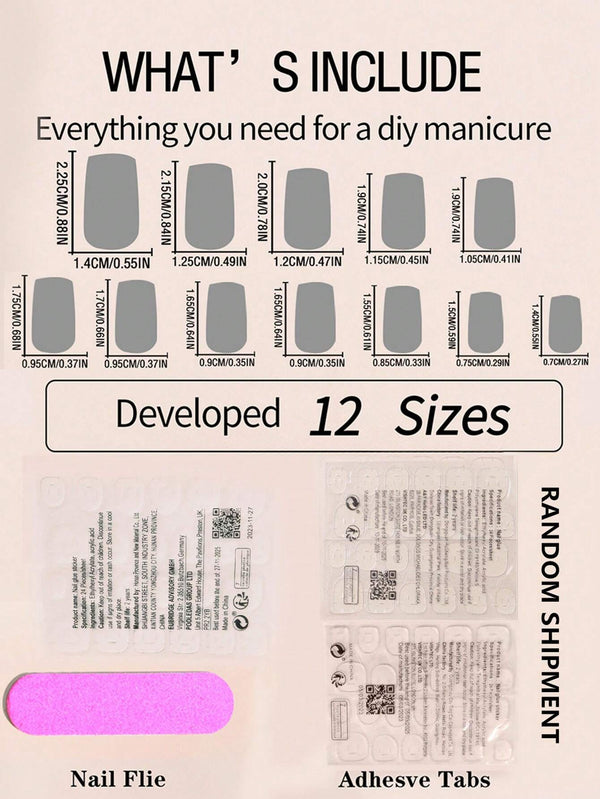 French Cat Eye Square Nude Press-on Nails