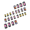 Ongles mats fleuris colorés