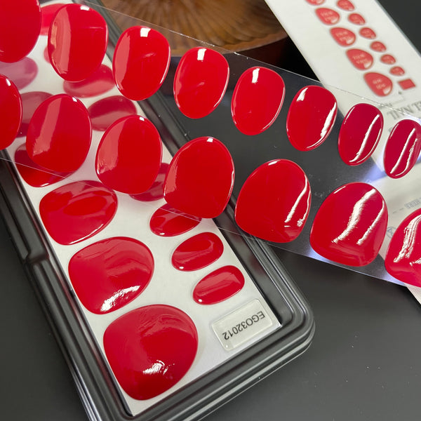 Red Oval|32 Pcs Soft Gel Press-On Nails Real Gel Nail Extensions