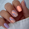 Hot Blue Green Butterfly Nail Art Square False Nails