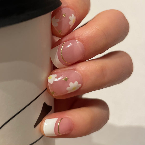UV-free gel nail White Flower