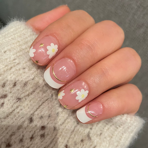 UV-free gel nail White Flower