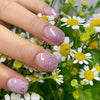 UV-free gel nail Purple Glitter