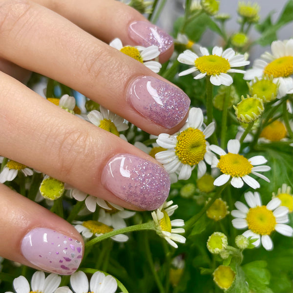 UV-free gel nail Purple Glitter