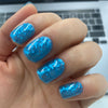UV-free gel nail Blue Glitter